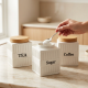 Ceramic Jar Set With Base 3 Pieces